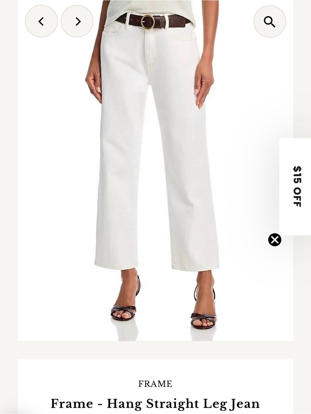 Frame Denim White Straight-Leg Jeans